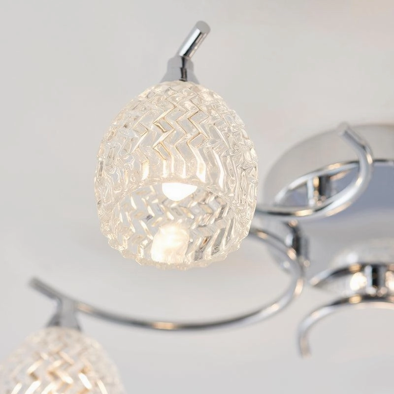 Endon Boyer 5 Arm Chrome Finish Flush Ceiling Light