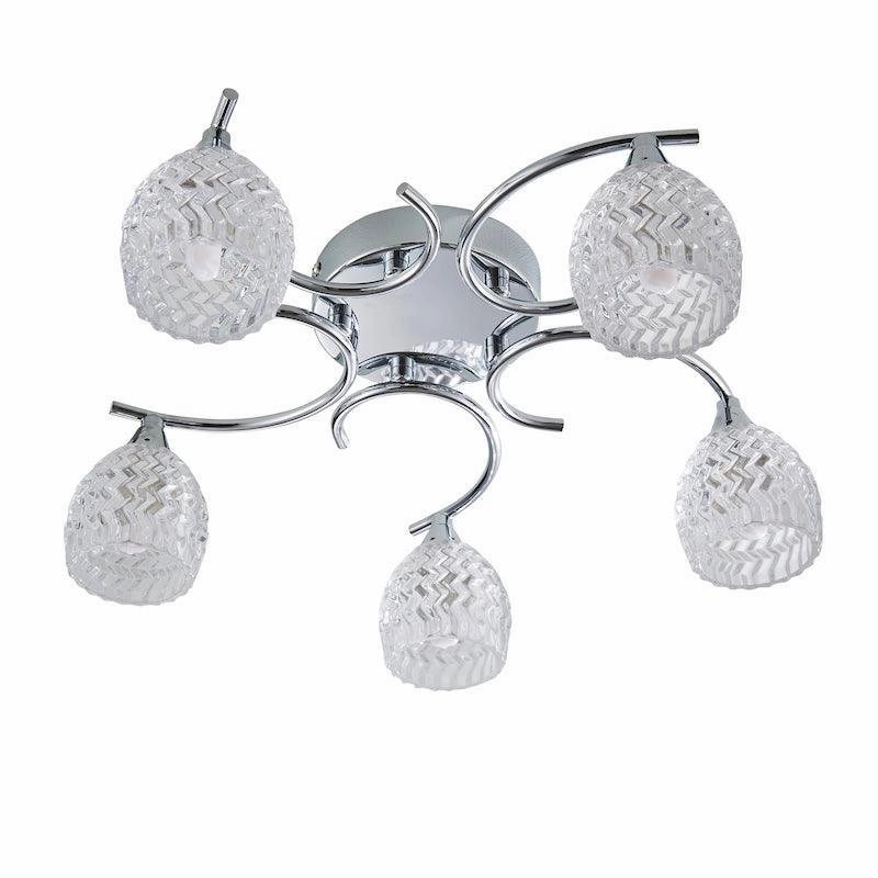 Endon Boyer 5 Arm Chrome Finish Flush Ceiling Light