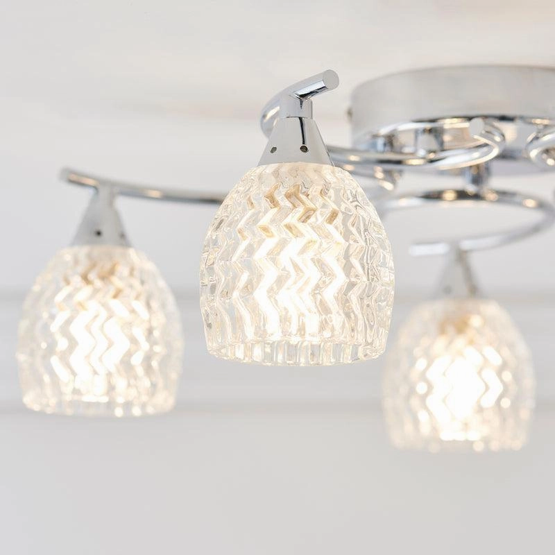Endon Boyer 5 Arm Chrome Finish Flush Ceiling Light