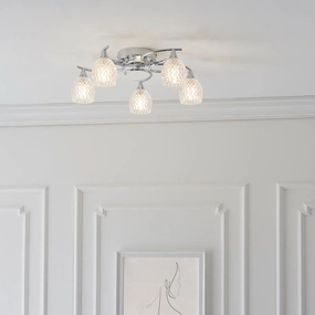 Endon Boyer 5 Arm Chrome Finish Flush Ceiling Light simple ceiling design light