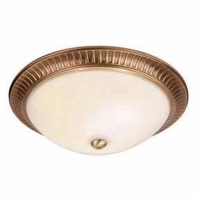 Endon Brahm Brass & Frosted Glass Flush Ceiling Light Endon simple ceiling design light