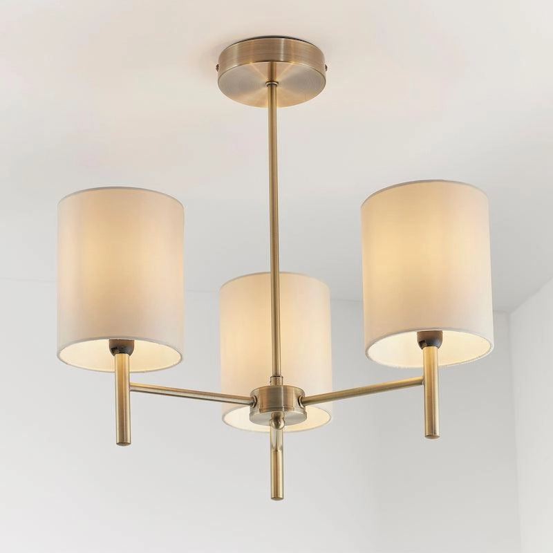 Endon Brio 3 Arm Antique Brass Semi Flush Ceiling Light simple ceiling design light