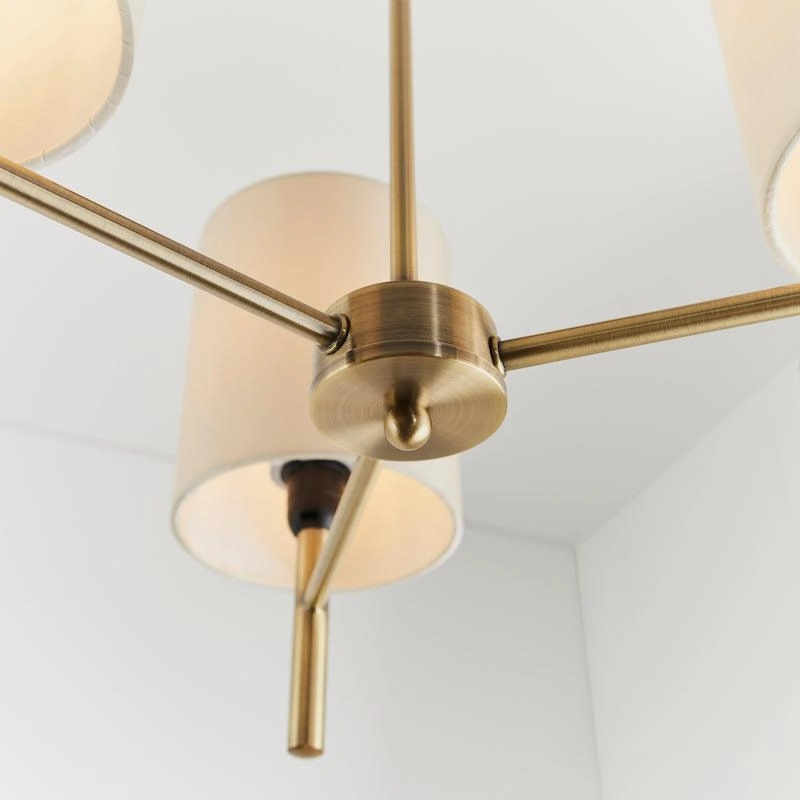 Endon Brio 3 Arm Antique Brass Semi Flush Ceiling Light