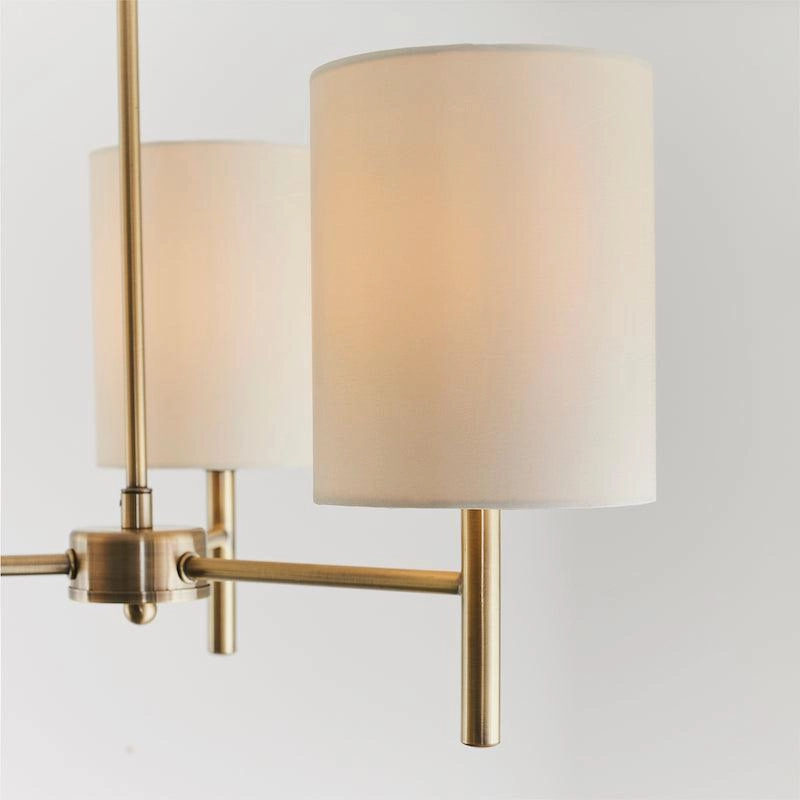 Endon Brio 3 Arm Antique Brass Semi Flush Ceiling Light