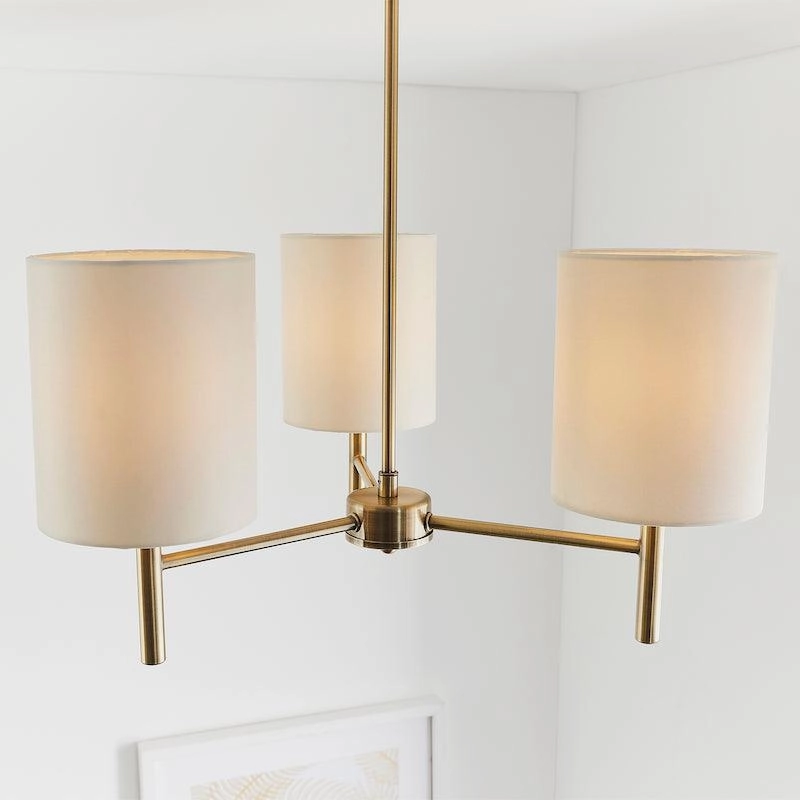 Endon Brio 3 Arm Antique Brass Semi Flush Ceiling Light