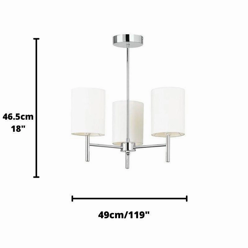 Endon Brio 3 Arm Chrome Finish Semi Flush Ceiling Light