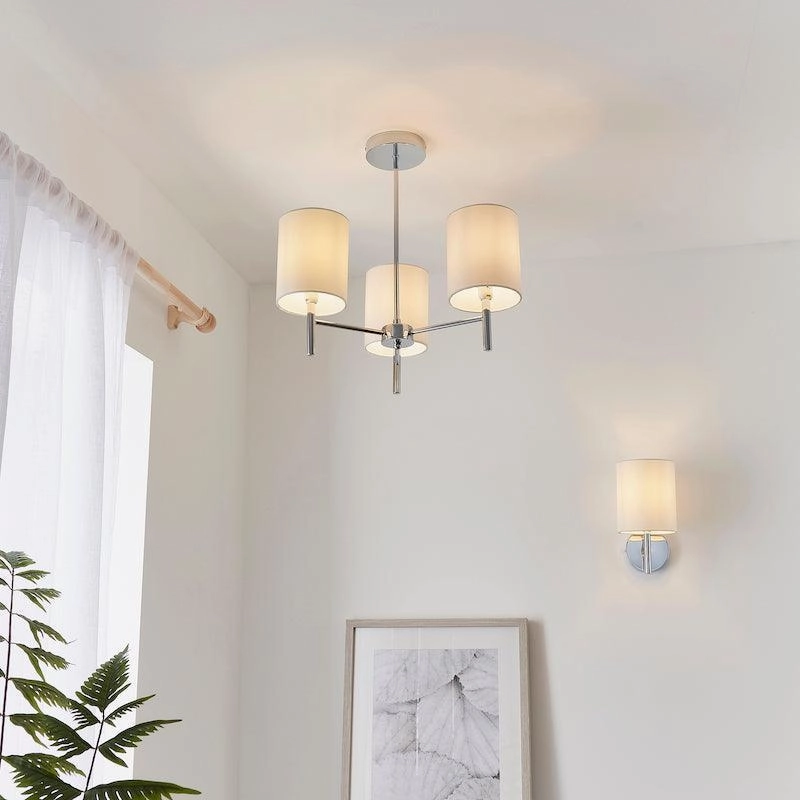Endon Brio 3 Arm Chrome Finish Semi Flush Ceiling Light