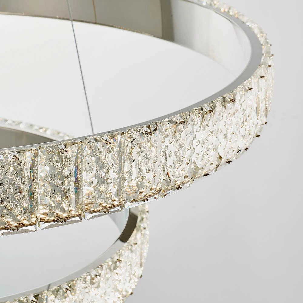 Endon Celeste 2 Light Chrome & Clear Crystal Pendant