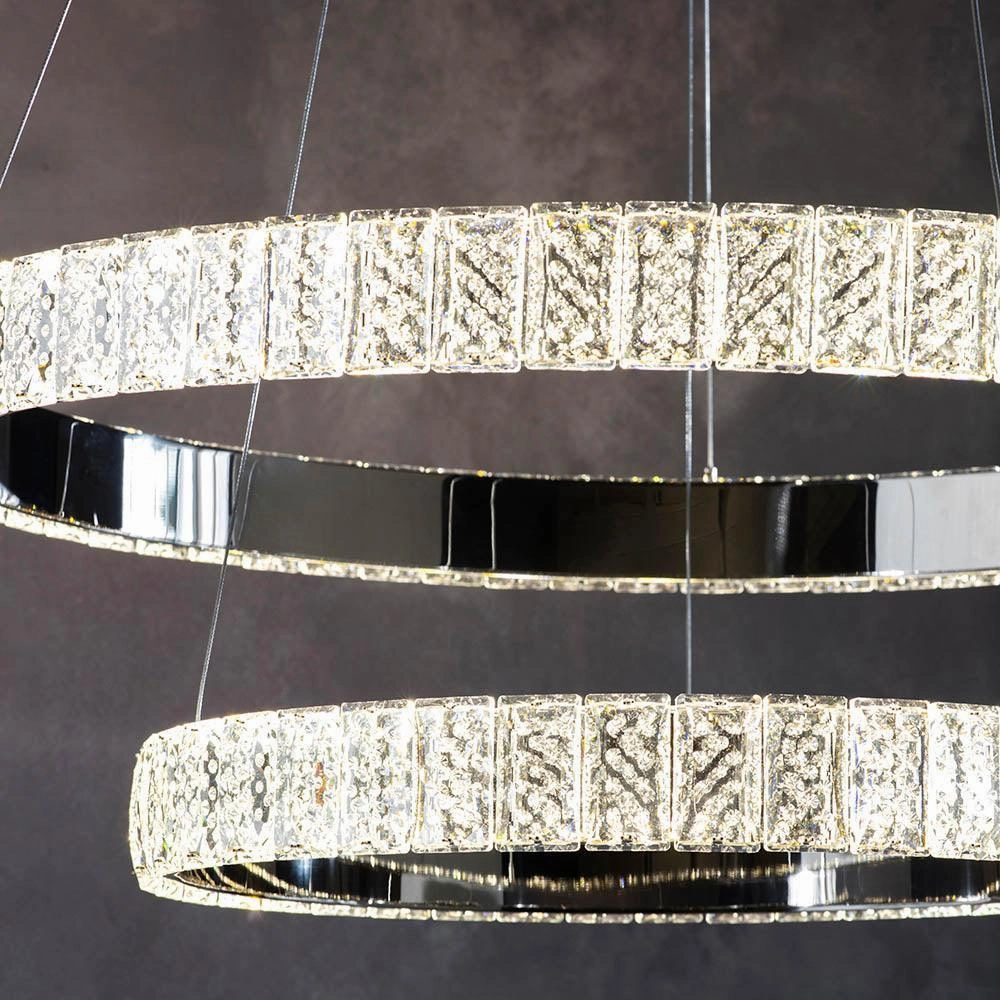 Endon Celeste 2 Light Chrome & Clear Crystal Pendant