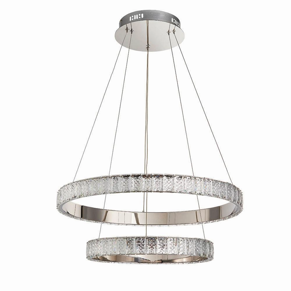 Endon Celeste 2 Light Chrome & Clear Crystal Pendant
