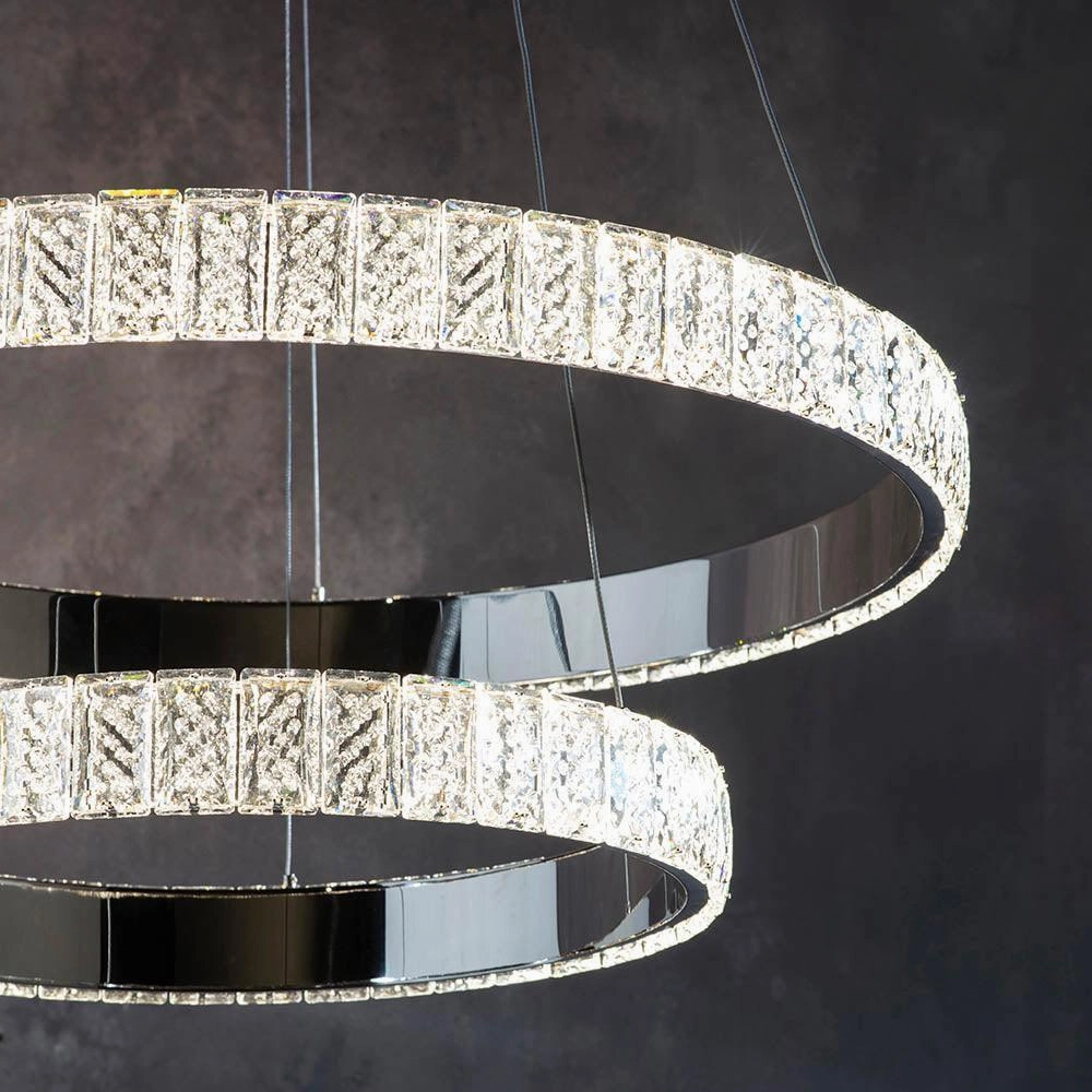 Endon Celeste 2 Light Chrome & Clear Crystal Pendant