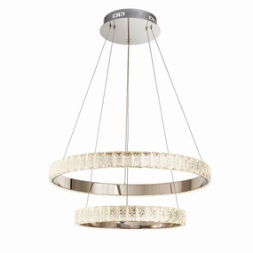 Endon Celeste 2 Light Chrome & Clear Crystal Pendant minimalist ceiling light