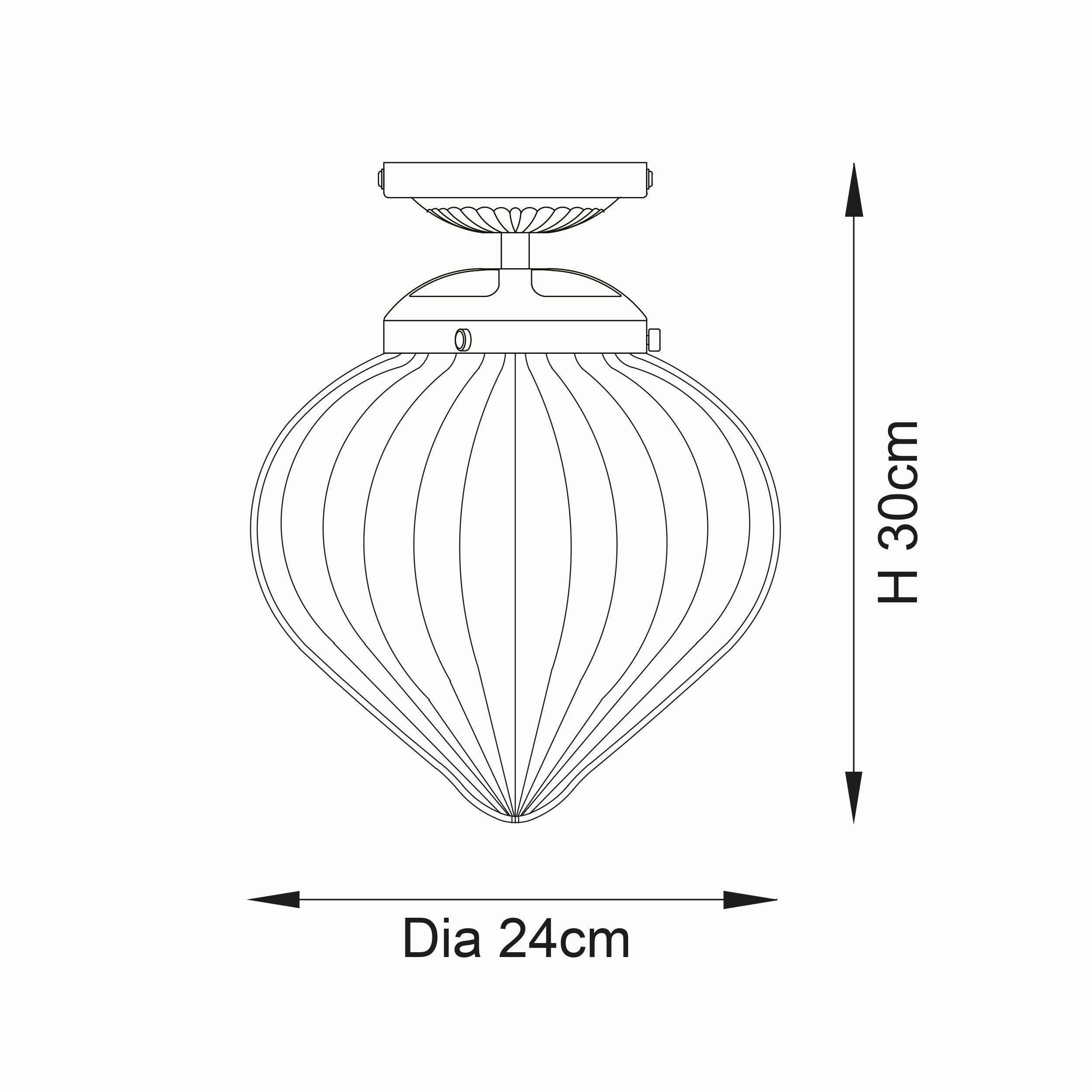 Endon Cheston 1 Light Glass Flush Bathroom Ceiling Light