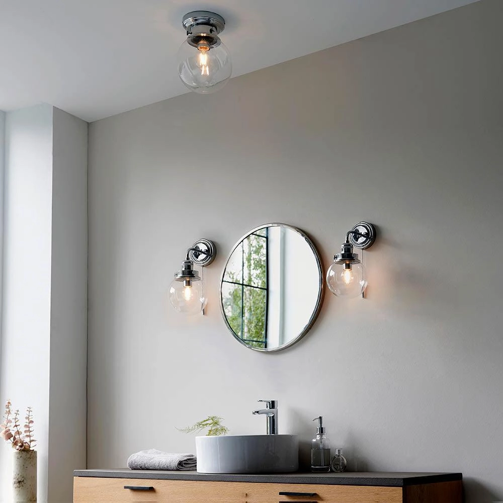 Endon Cheswick 1 Light Flush Bathroom Ceiling Light