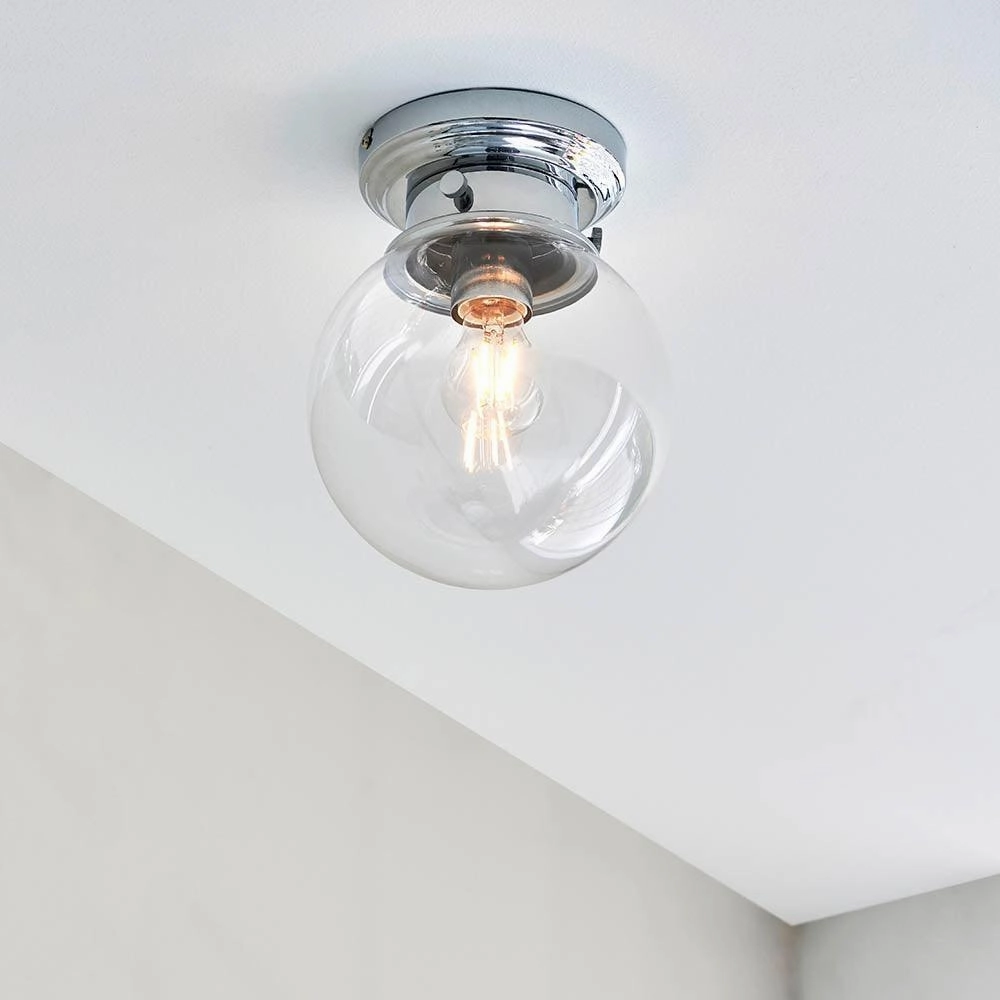 Endon Cheswick 1 Light Flush Bathroom Ceiling Light