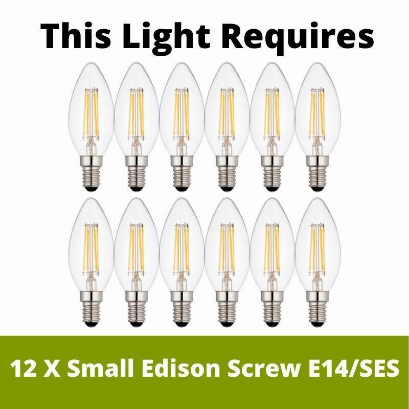 Endon Chevalier 12 Light Aged Metal Pendant Ceiling Light