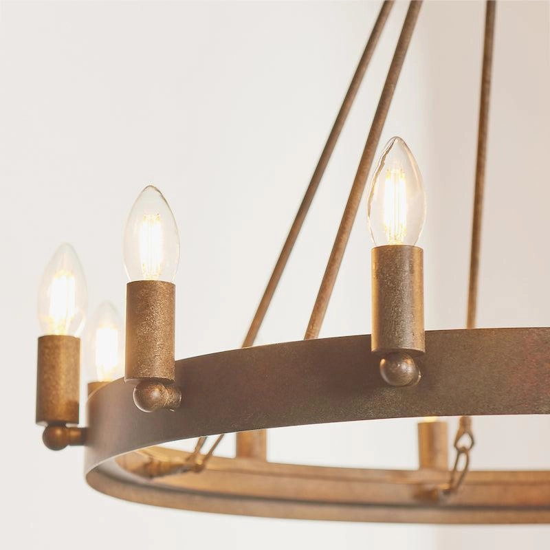 Endon Chevalier 12 Light Aged Metal Pendant Ceiling Light