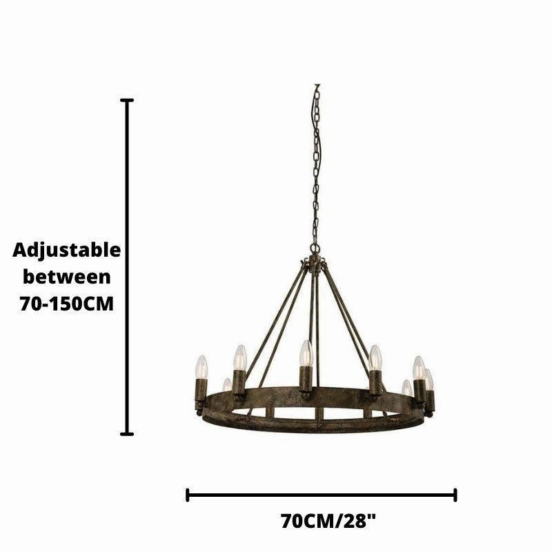Endon Chevalier 12 Light Aged Metal Pendant Ceiling Light