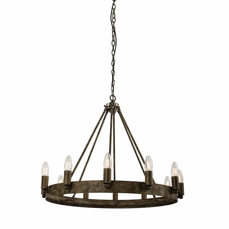 Endon Chevalier 12 Light Aged Metal Pendant Ceiling Light