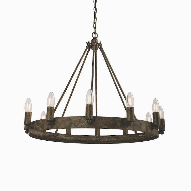 Endon Chevalier 12 Light Aged Metal Pendant Ceiling Light