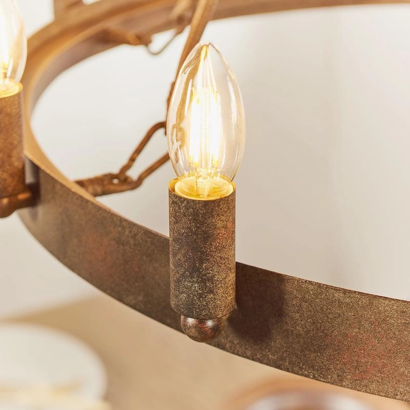 Endon Chevalier 12 Light Aged Metal Pendant Ceiling Light