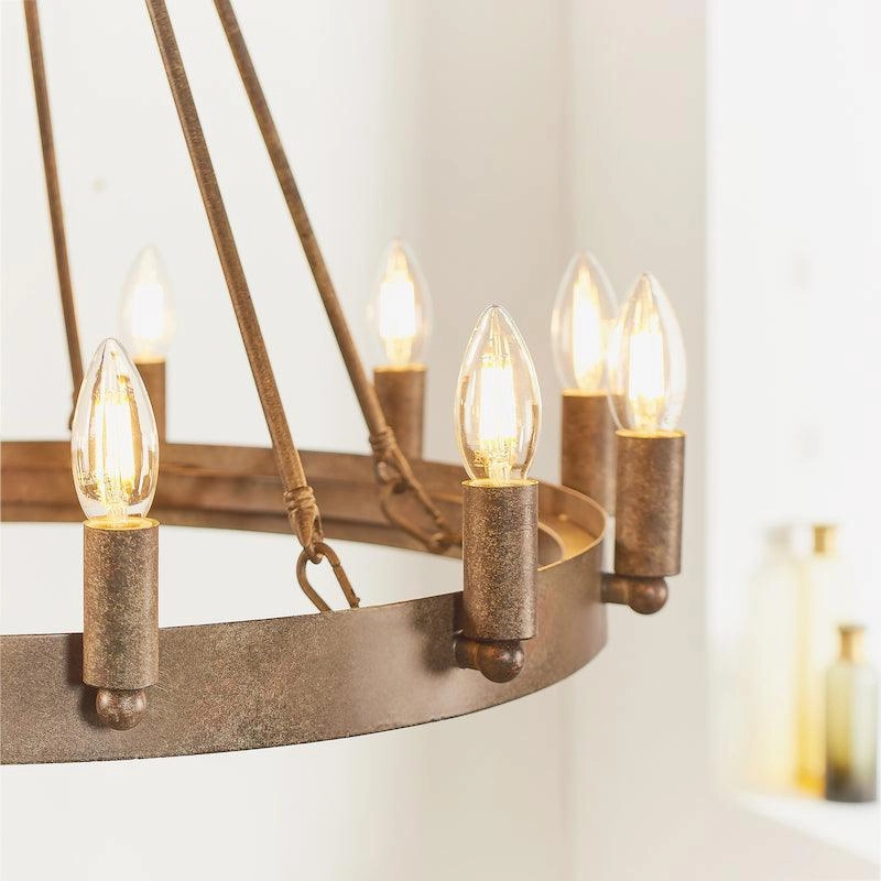 Endon Chevalier 12 Light Aged Metal Pendant Ceiling Light