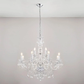 Endon Clarence 12 Arm Chrome & Clear Acrylic Chandelier simple ceiling design light