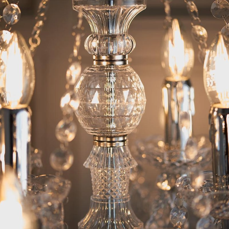 Endon Clarence 12 Arm Chrome & Clear Acrylic Chandelier