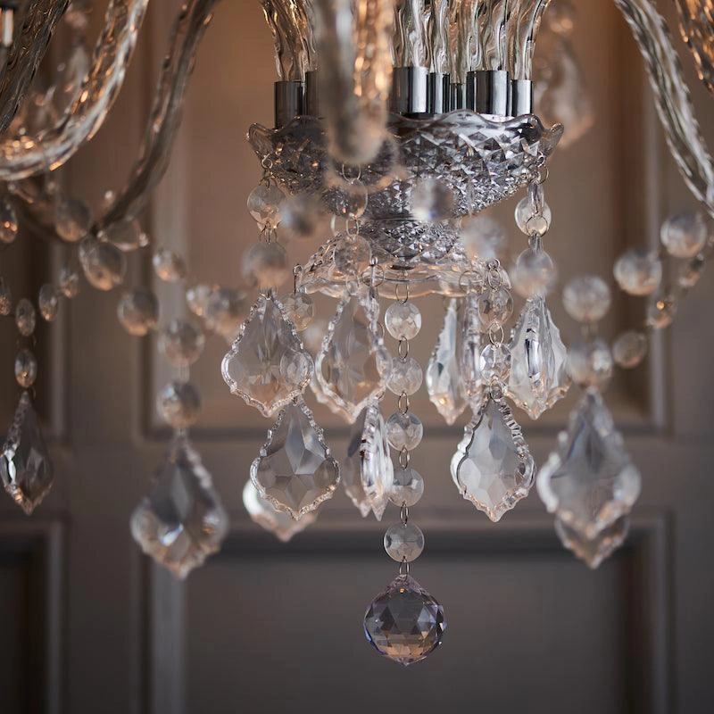 Endon Clarence 12 Arm Chrome & Clear Acrylic Chandelier