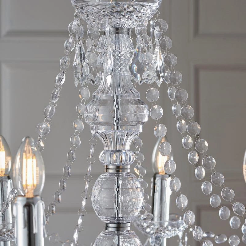 Endon Clarence Chrome & Clear Acrylic Chandelier