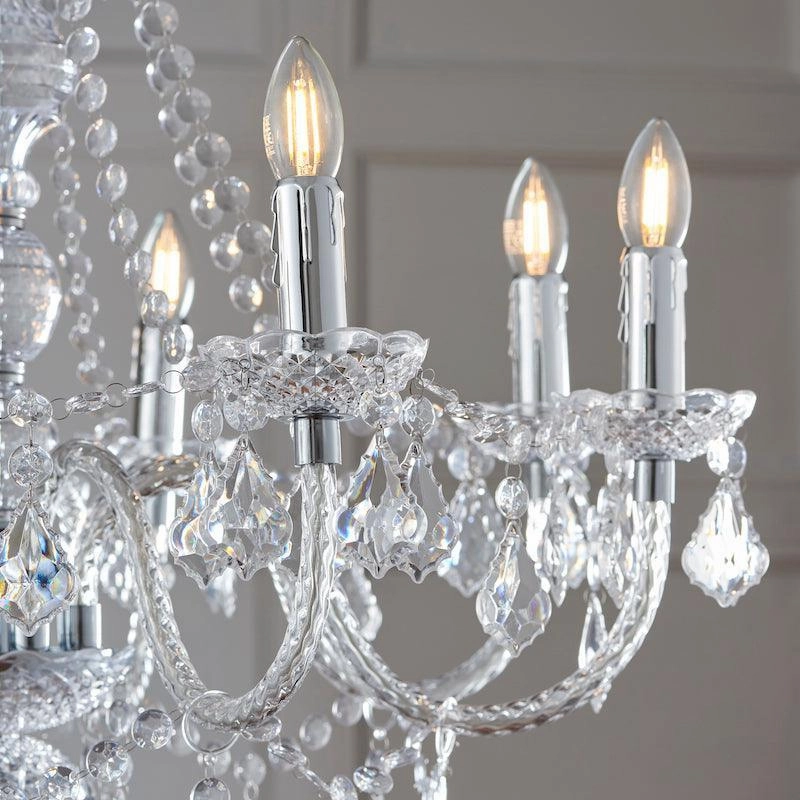 Endon Clarence Chrome & Clear Acrylic Chandelier