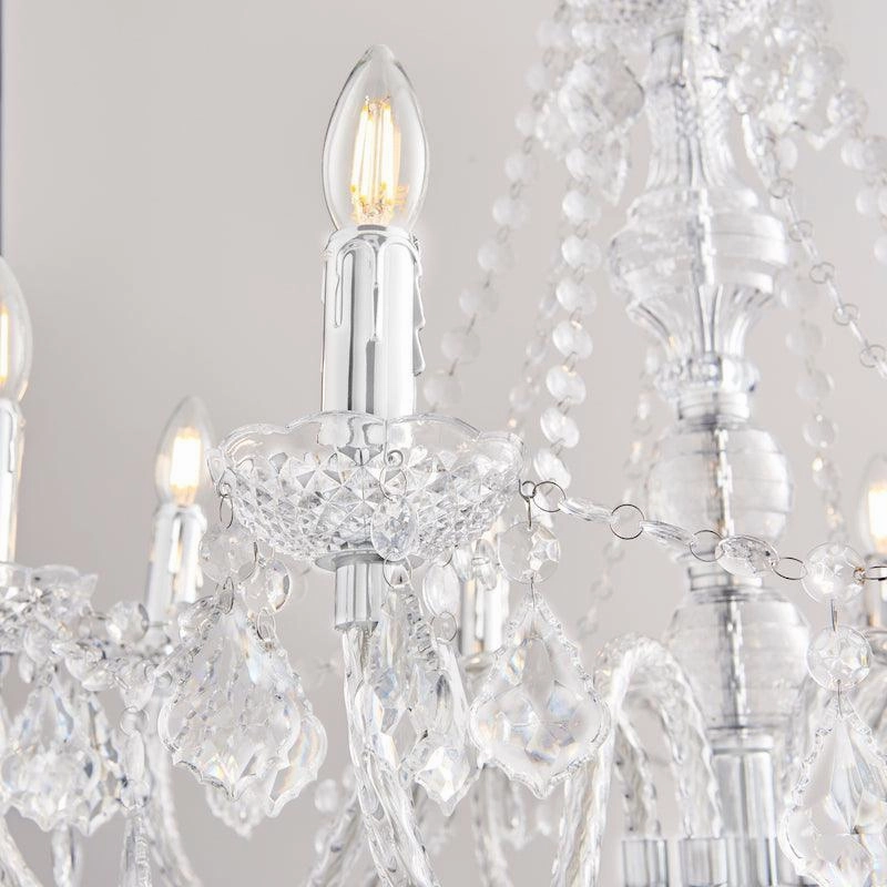 Endon Clarence Chrome & Clear Acrylic Chandelier