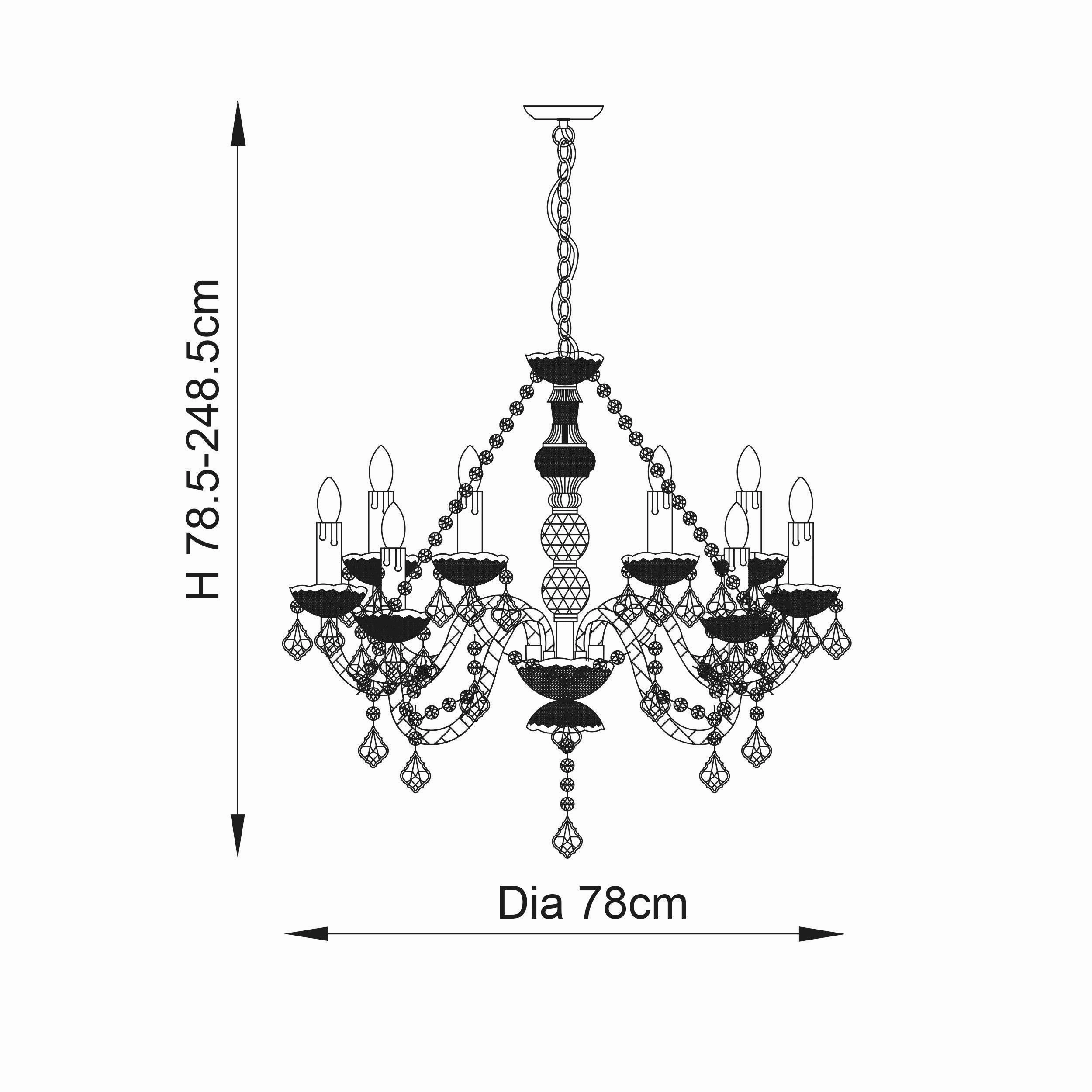 Endon Clarence Chrome & Clear Acrylic Chandelier