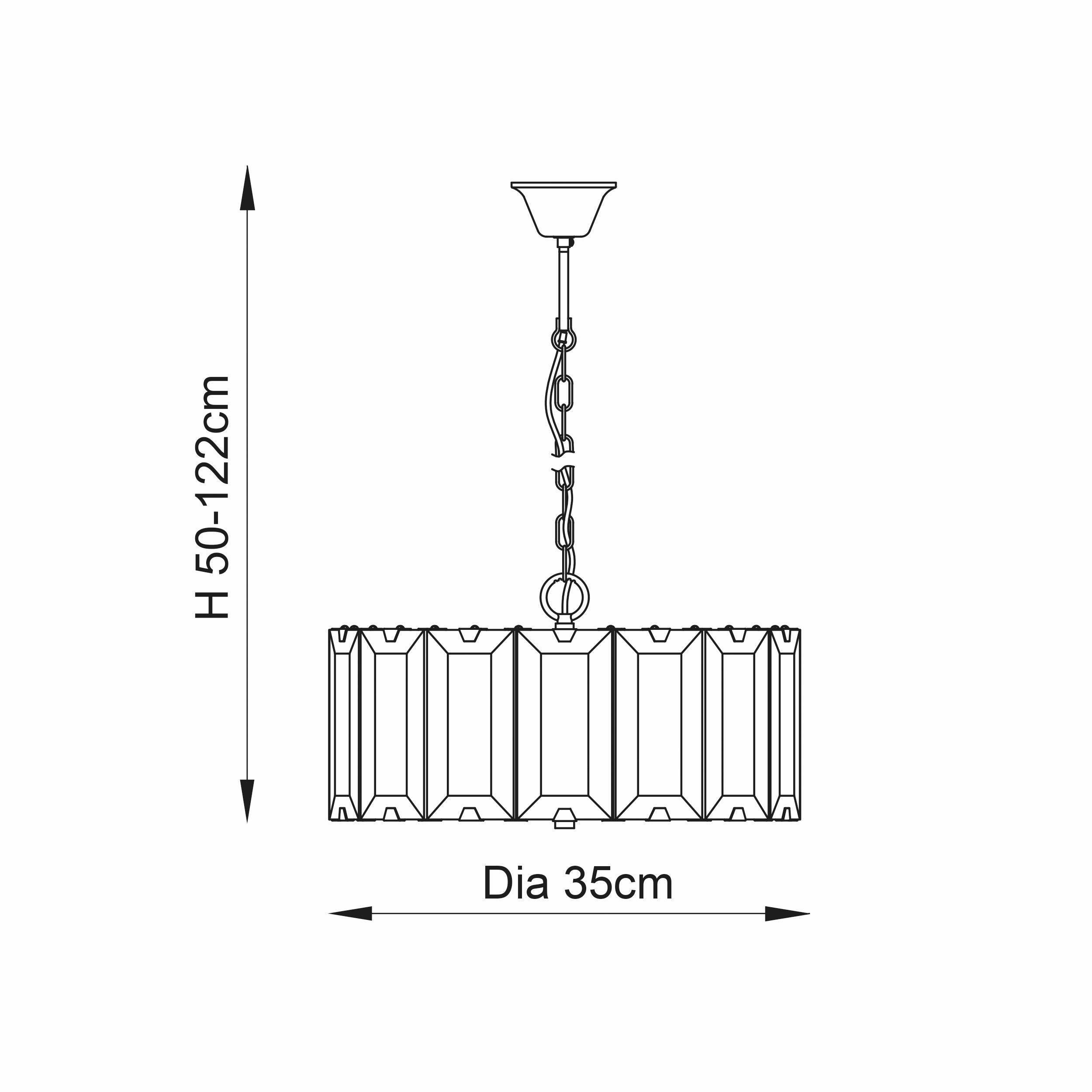 Endon Clooney 4 Light Smoke Glass Panel Ceiling Pendant