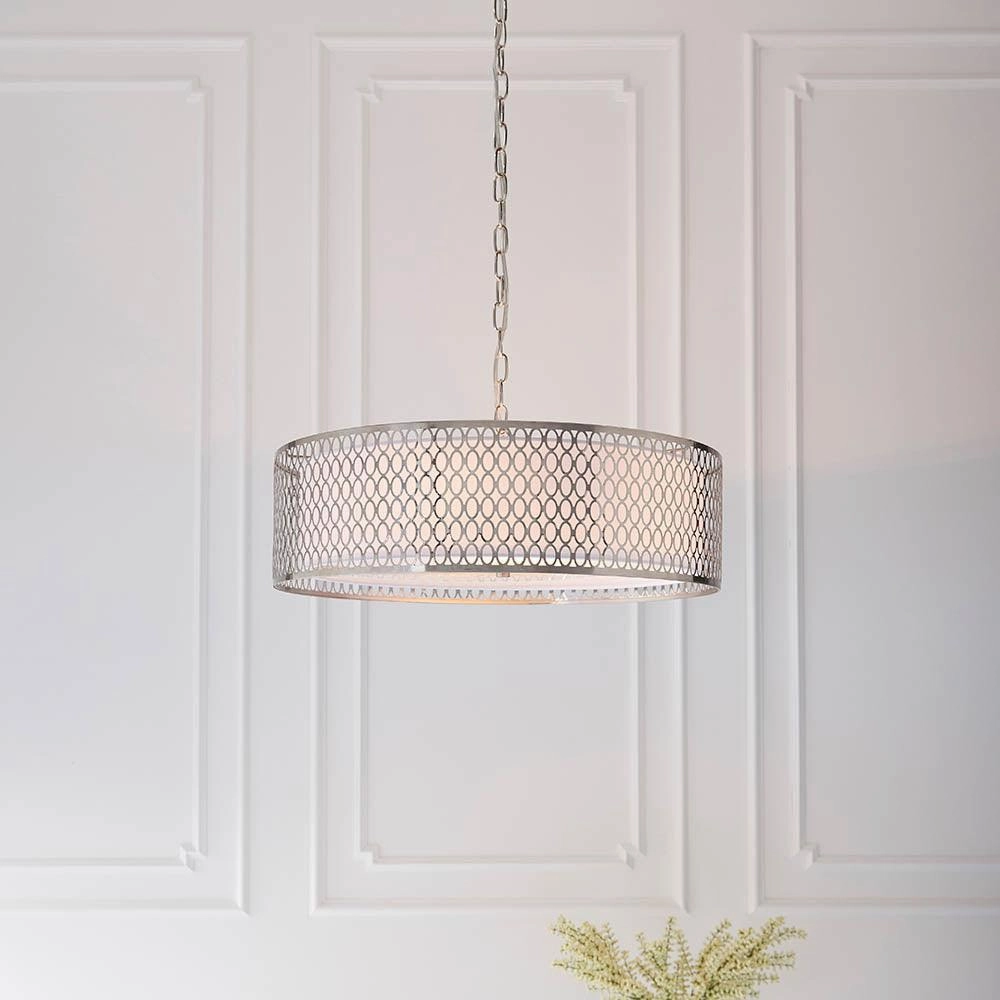Endon Cordero 3 Light Satin Nickel Ceiling Pendant