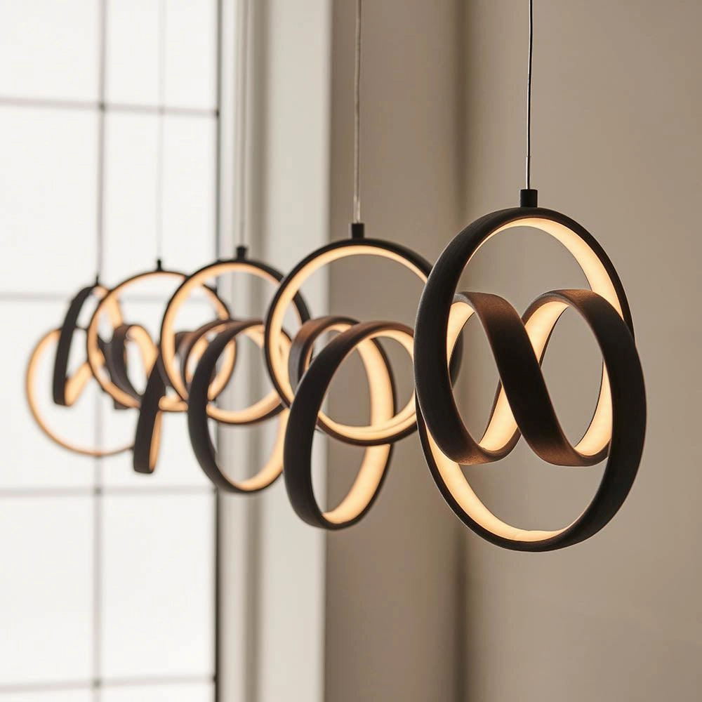 Endon Cosma 5 Light Black Ceiling Pendant