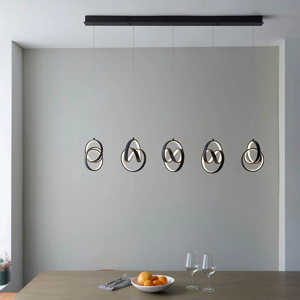 Endon Cosma 5 Light Black Ceiling Pendant