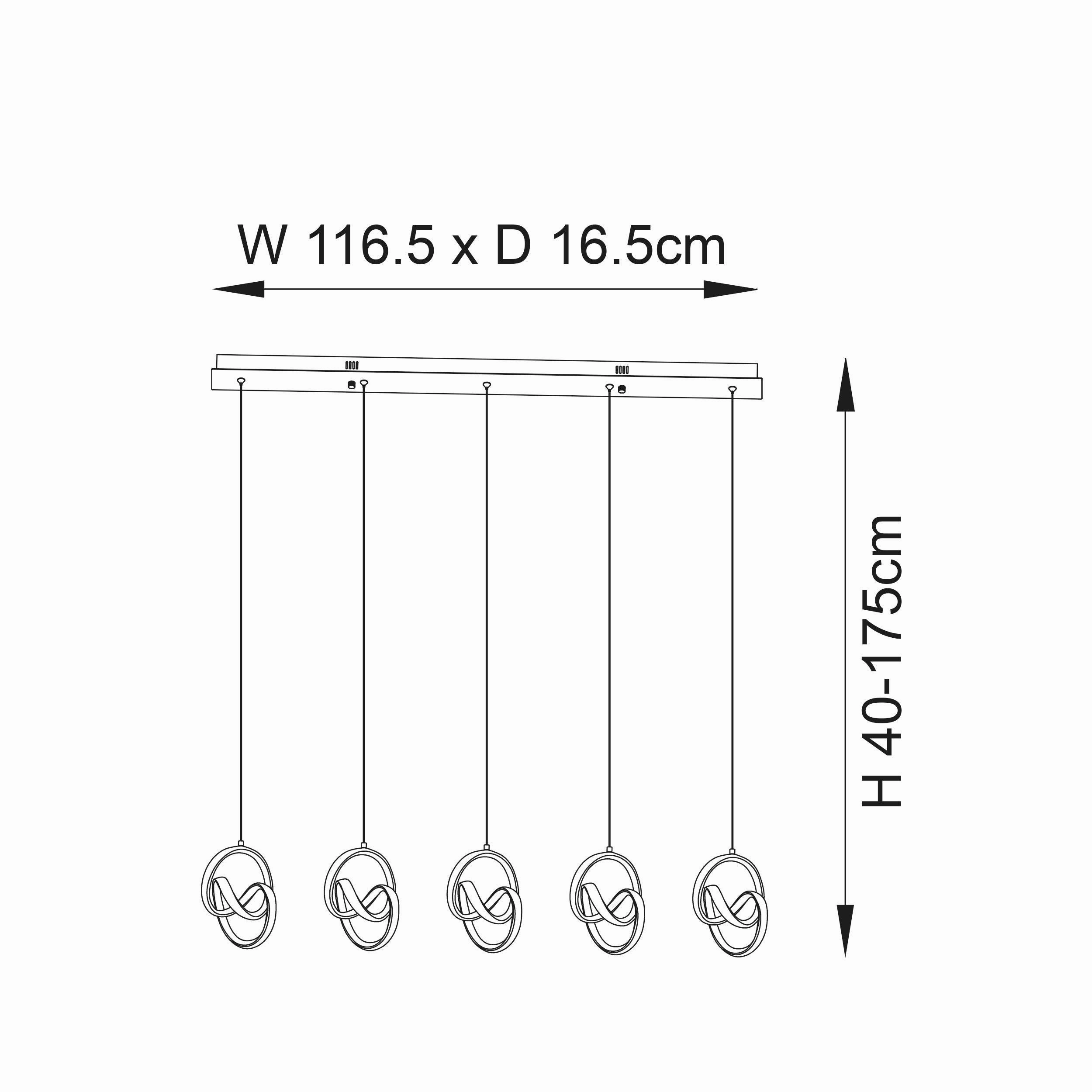 Endon Cosma 5 Light Black Ceiling Pendant