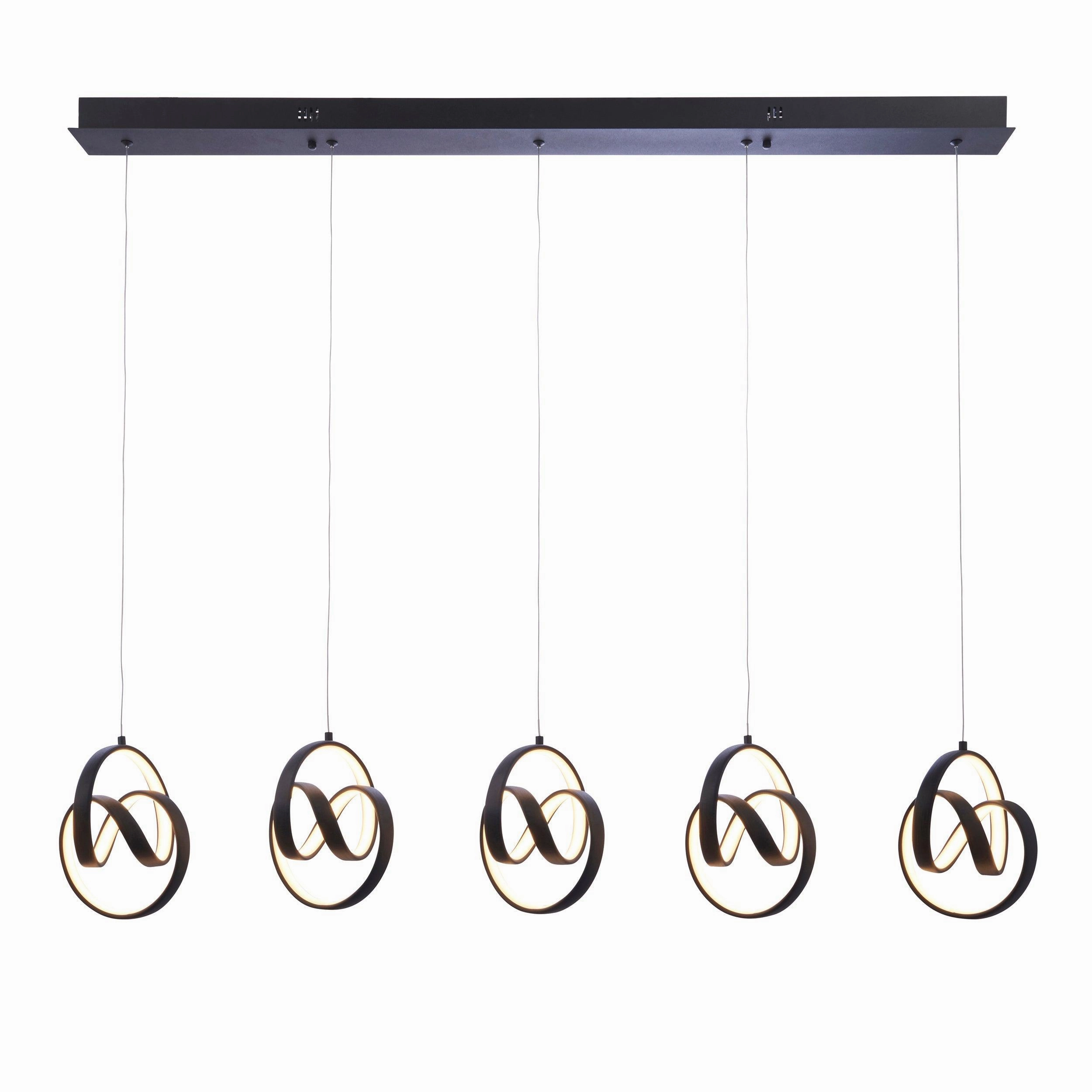 Endon Cosma 5 Light Black Ceiling Pendant