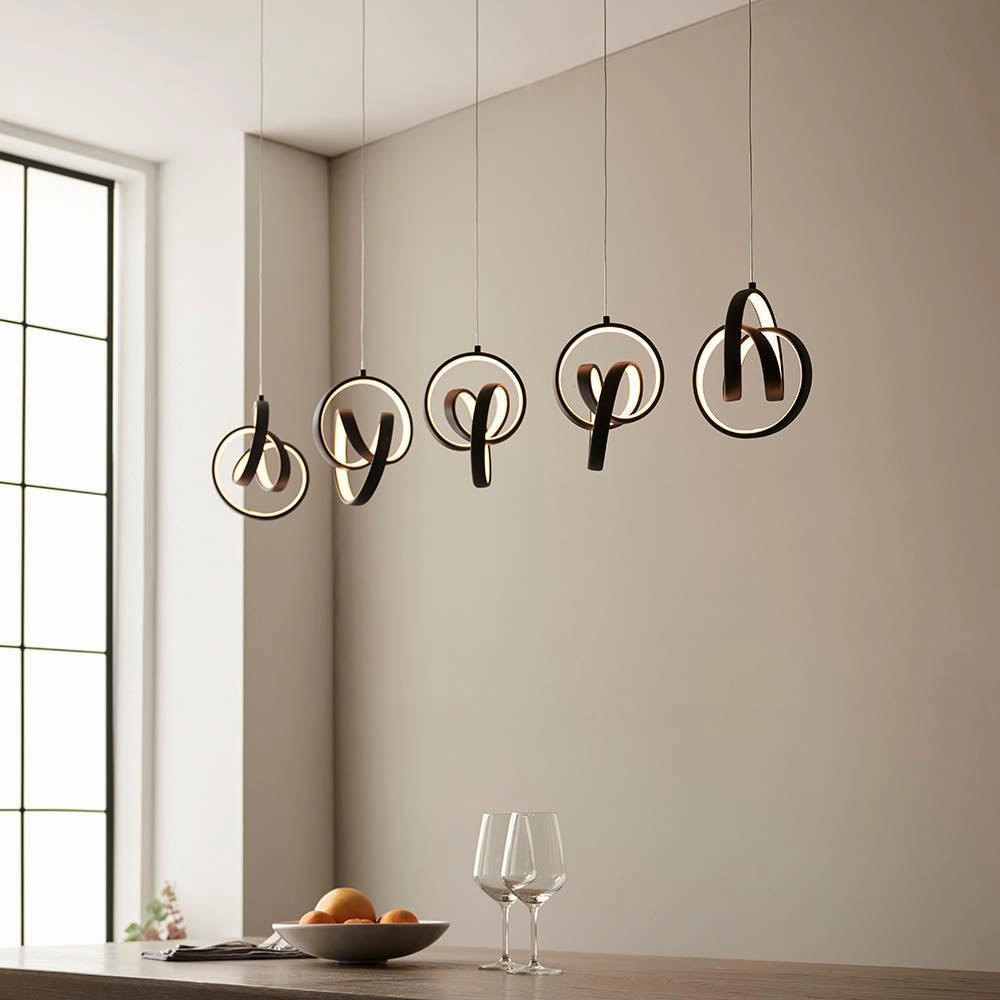 Endon Cosma 5 Light Black Ceiling Pendant