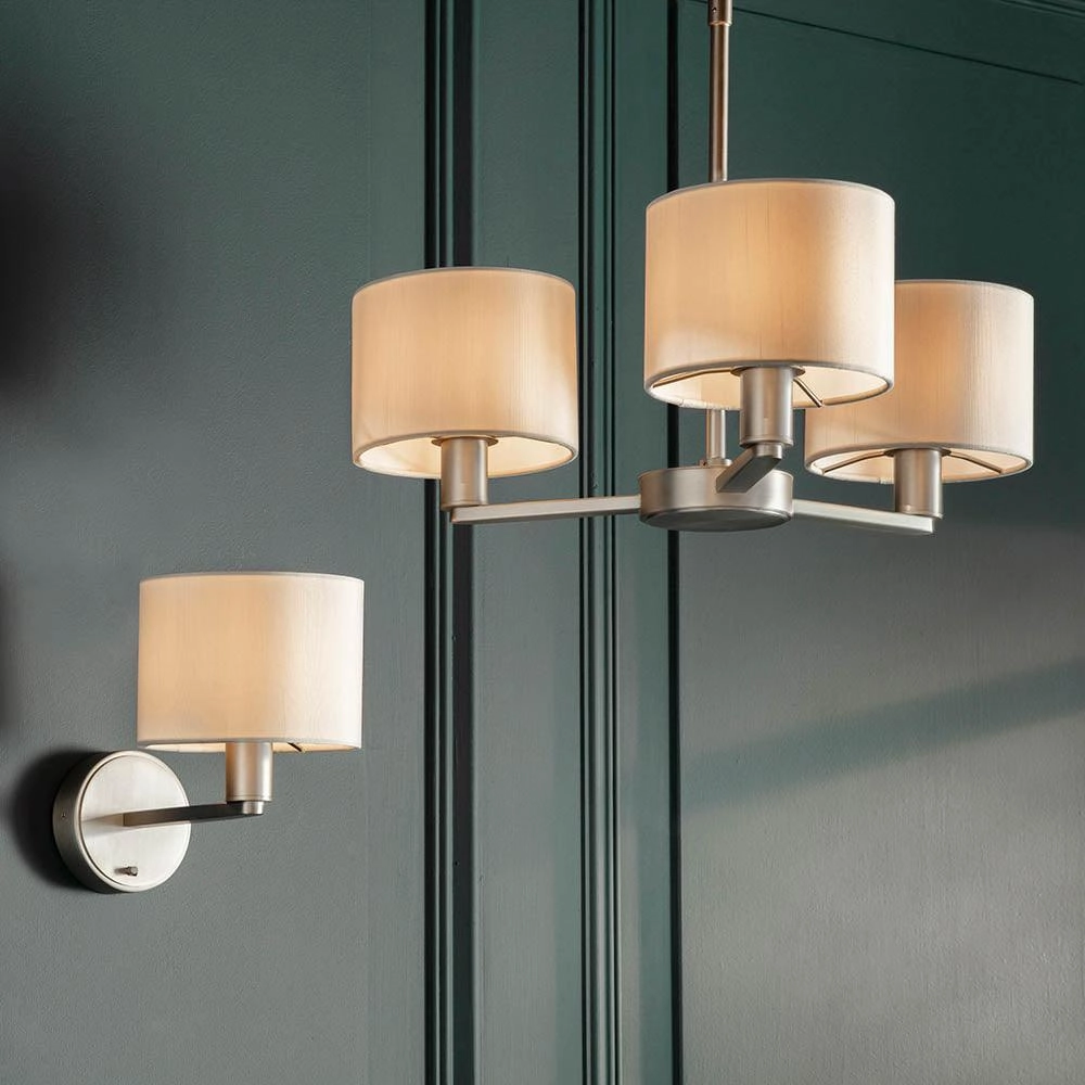 Endon Daley 3 Light Nickel Finish Ceiling Pendant