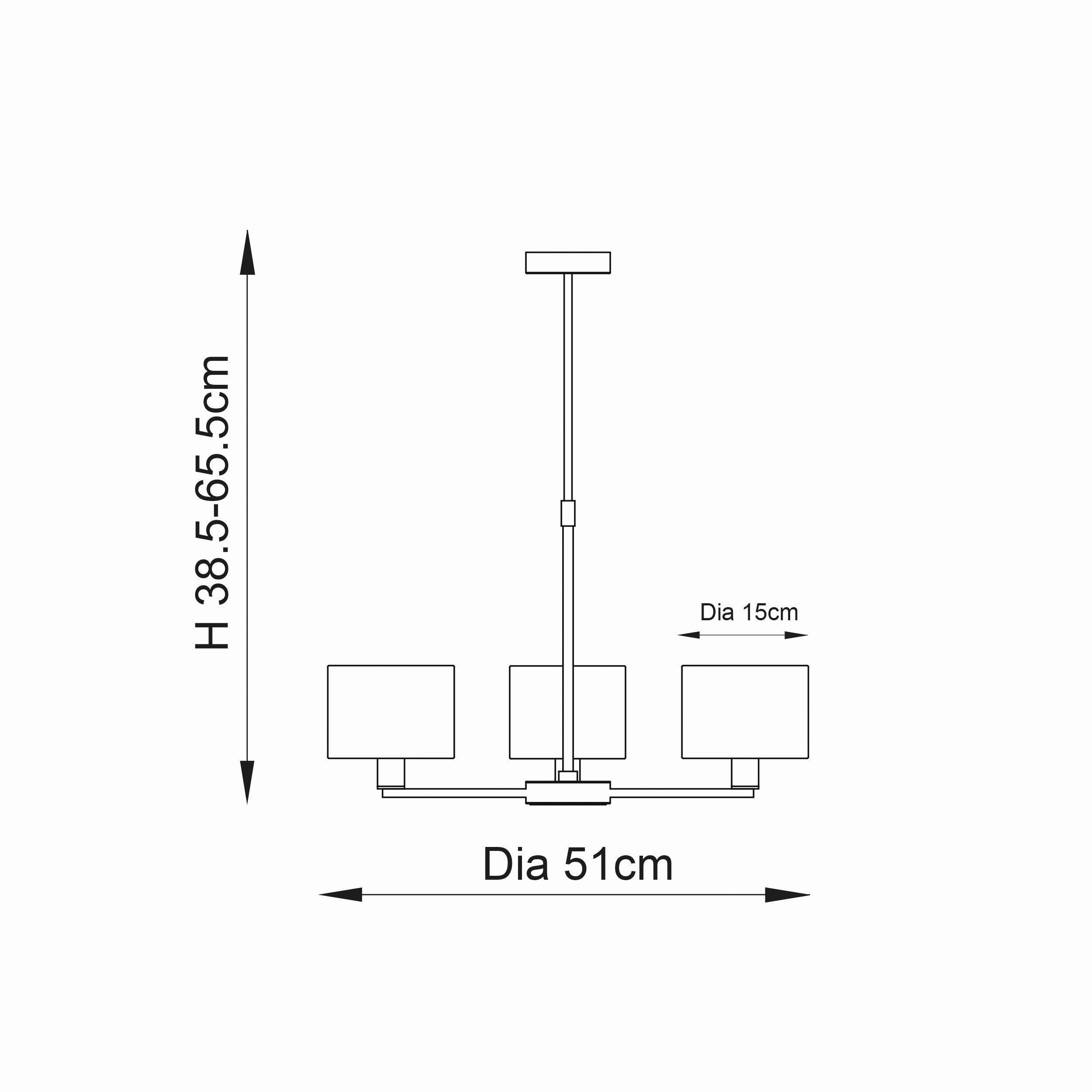 Endon Daley 3 Light Nickel Finish Ceiling Pendant