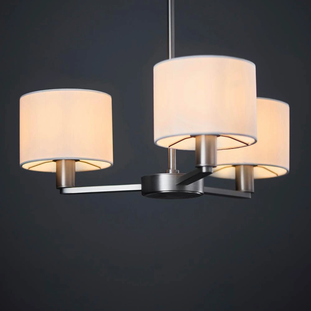 Endon Daley 3 Light Nickel Finish Ceiling Pendant