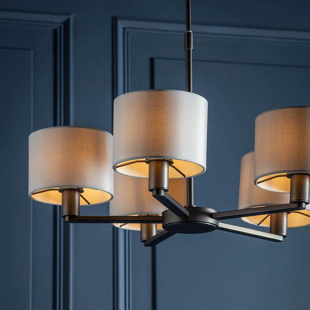 Endon Daley 5 Light Bronze Finish Pendant Ceiling Light