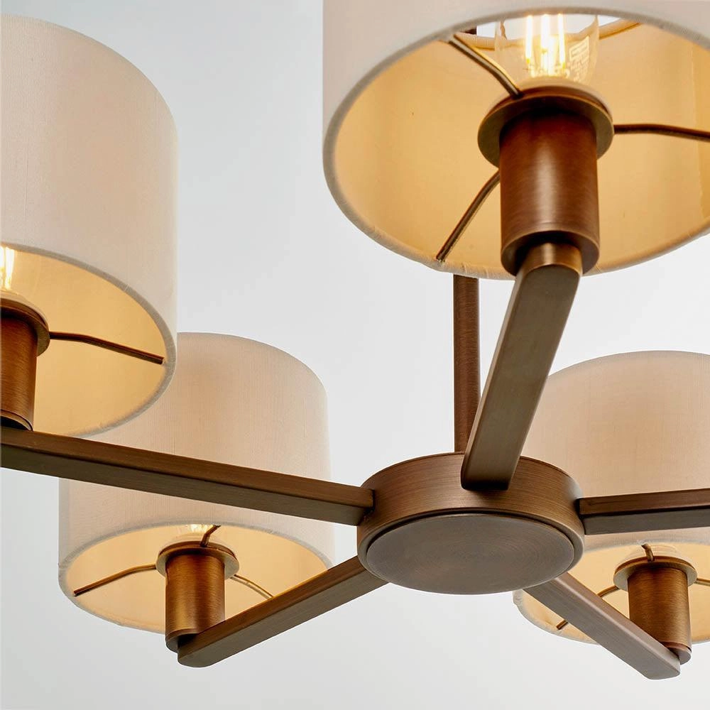 Endon Daley 5 Light Bronze Finish Pendant Ceiling Light