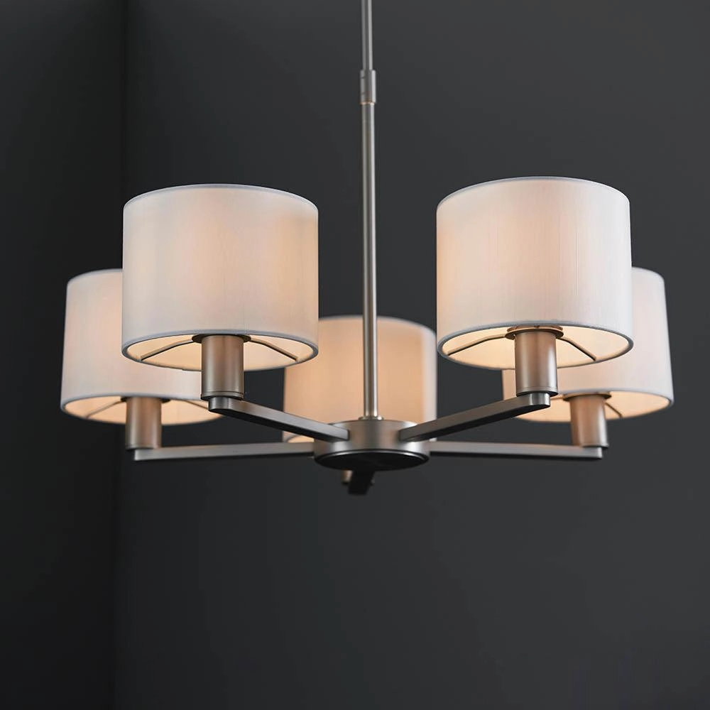 Endon Daley 5 Light Nickel Finish Ceiling Pendant