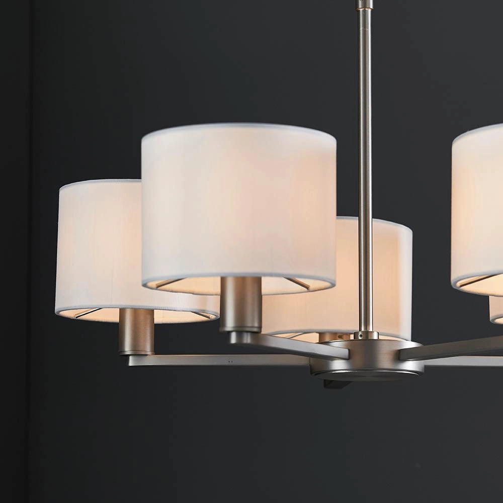 Endon Daley 5 Light Nickel Finish Ceiling Pendant