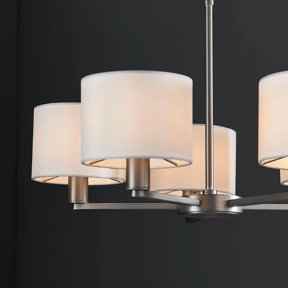 Endon Daley 5 Light Nickel Finish Ceiling Pendant