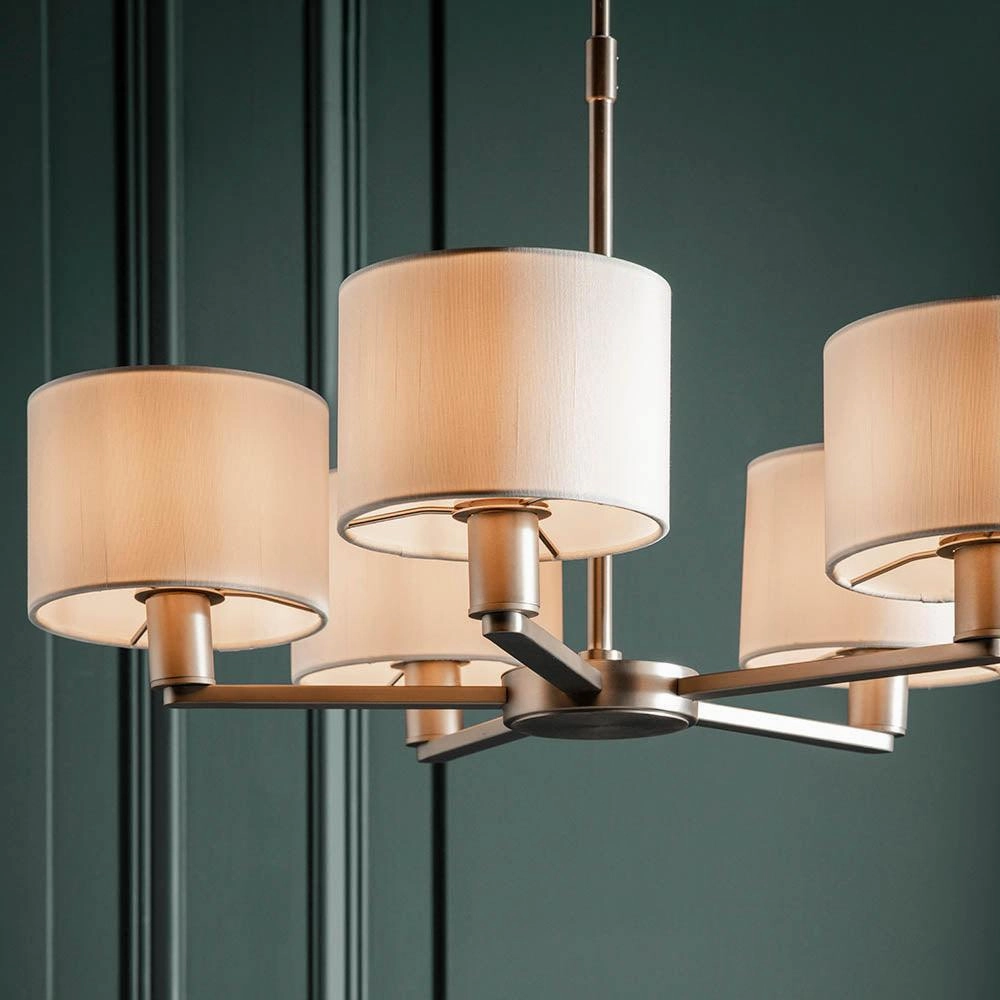 Endon Daley 5 Light Nickel Finish Ceiling Pendant