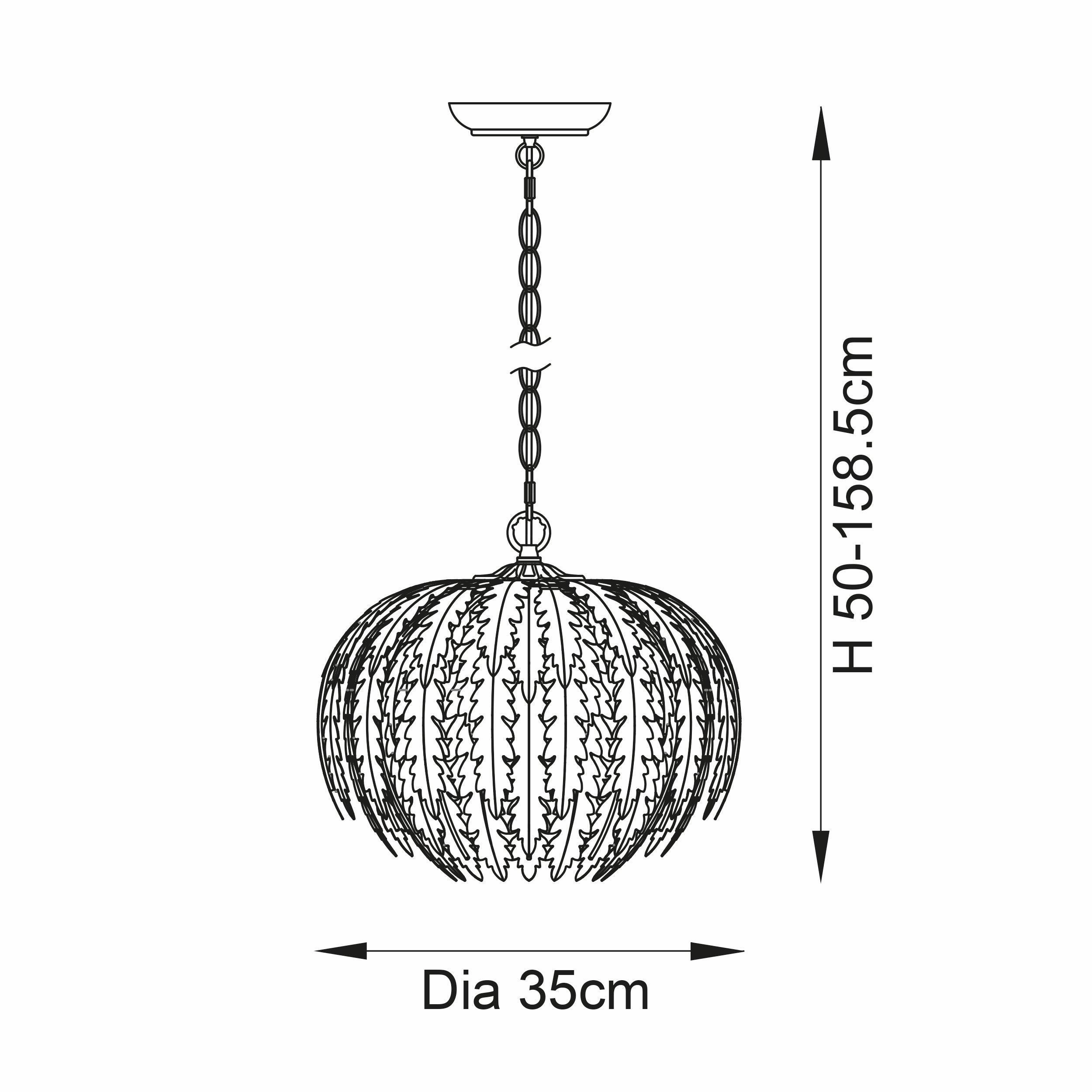 Endon Delphine 1 Light Silver Leaf Ceiling Pendant